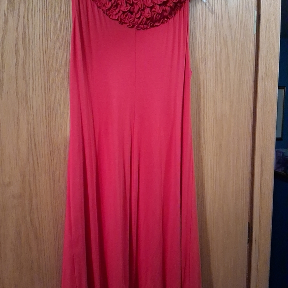 London Times Sleeveless Rayon Dress Fuscia Watermelon XL 36 long 29 Armpit-arm - Picture 5 of 5